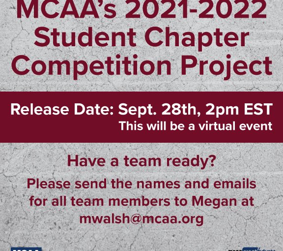 MCAA’s Student Chapter Competition Project to be Announced September 28th