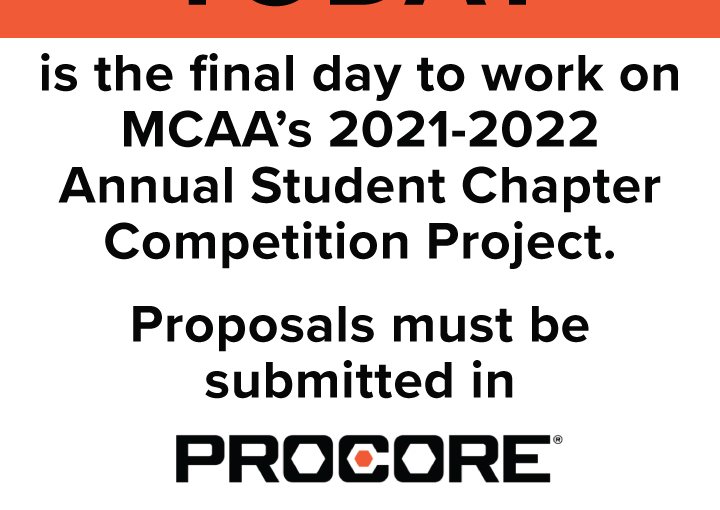MCAA’s 2021-2022 Student Chapter Competition Proposals are Due Tonight