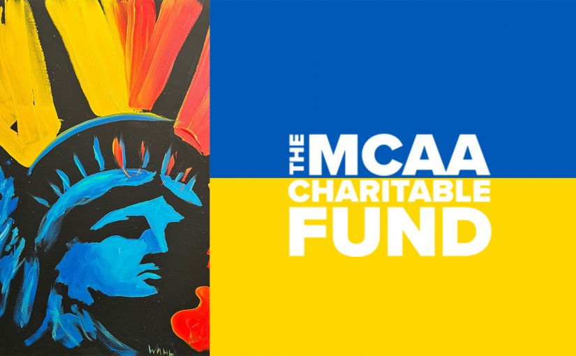 Larry Fisher Wins Erik Wahl Painting, MCAA & Members Give   $71,250 for Ukrainian Relief