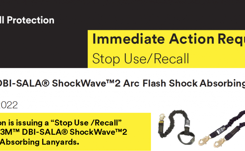 Immediate Stop Use/Recall – Select 3M Shock Absorbing Lanyards